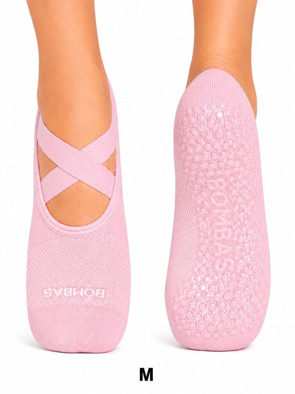 Bombas Studio Gripper Ballet No Show Socks Pink M
